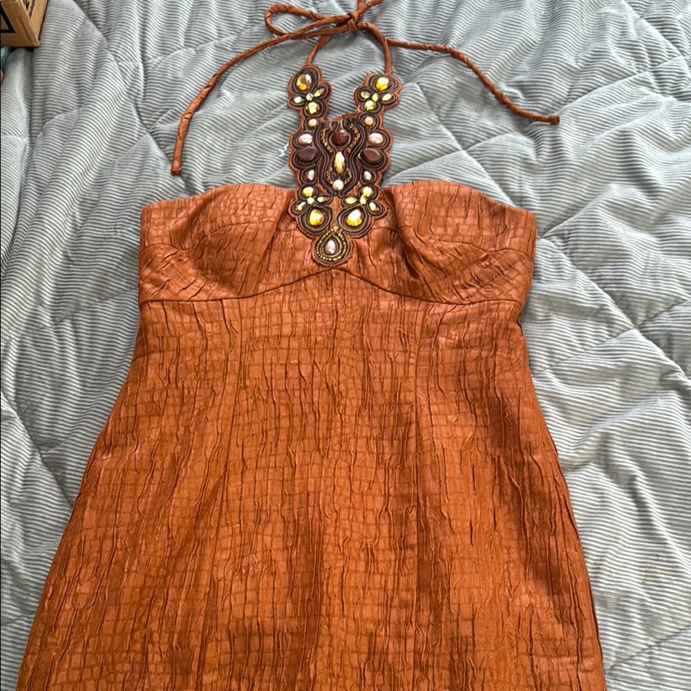 Boston Proper Muse Rust Dress